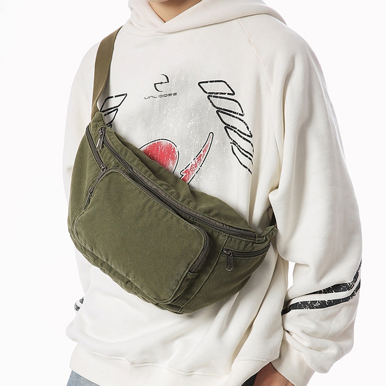 Korean Street Fashion Female - Female Casual Canvas Fabric Crossbody Bag