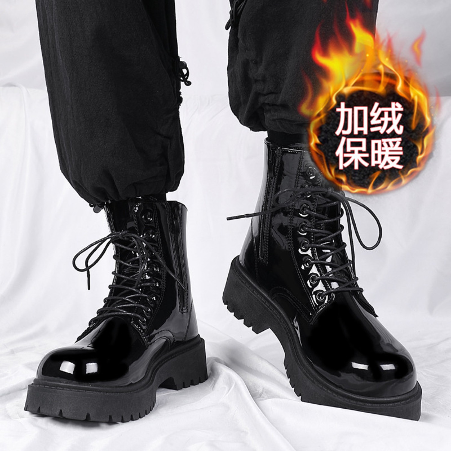 Street Fashion Winter 2026 - Men's warm plush high-top boots winter