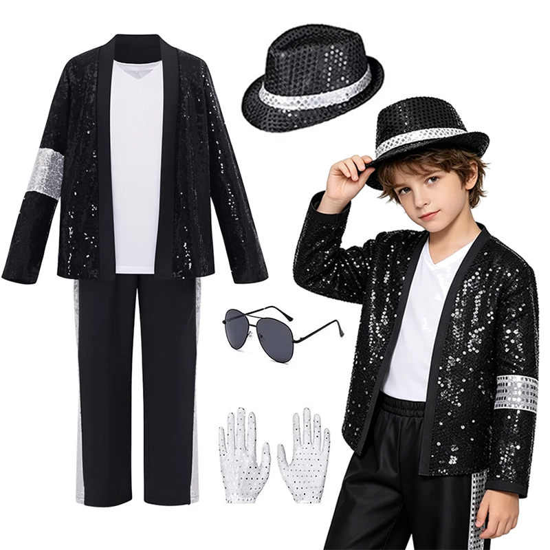 Street Fashion Gloves - Kids Hip‑Hop Pop Star Fancy Costume