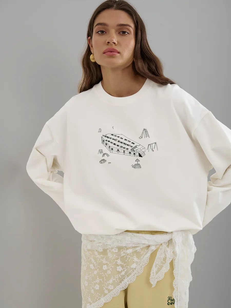 Longline Tee Oversized - Autumn 100% Cotton Women Long Sleeve