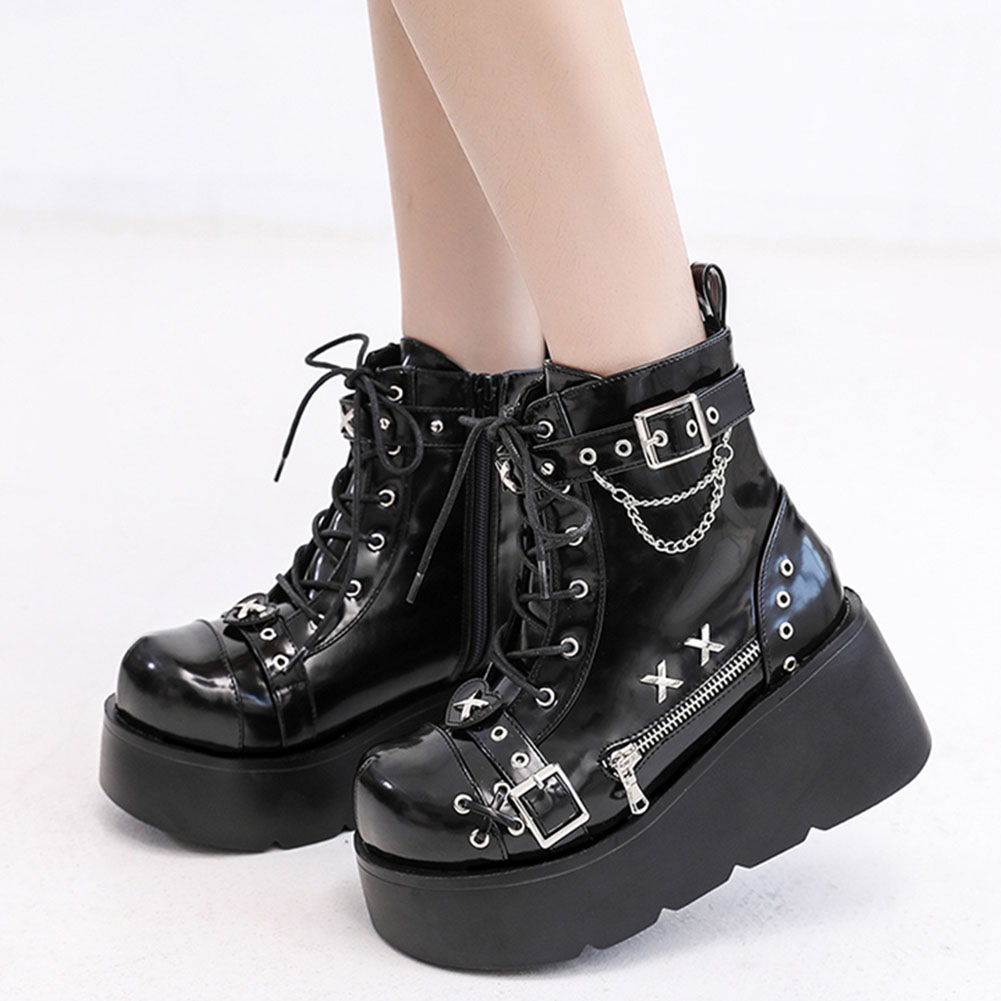 Girl Fashion Street - Brand New Ladies Goth Platform Ankle