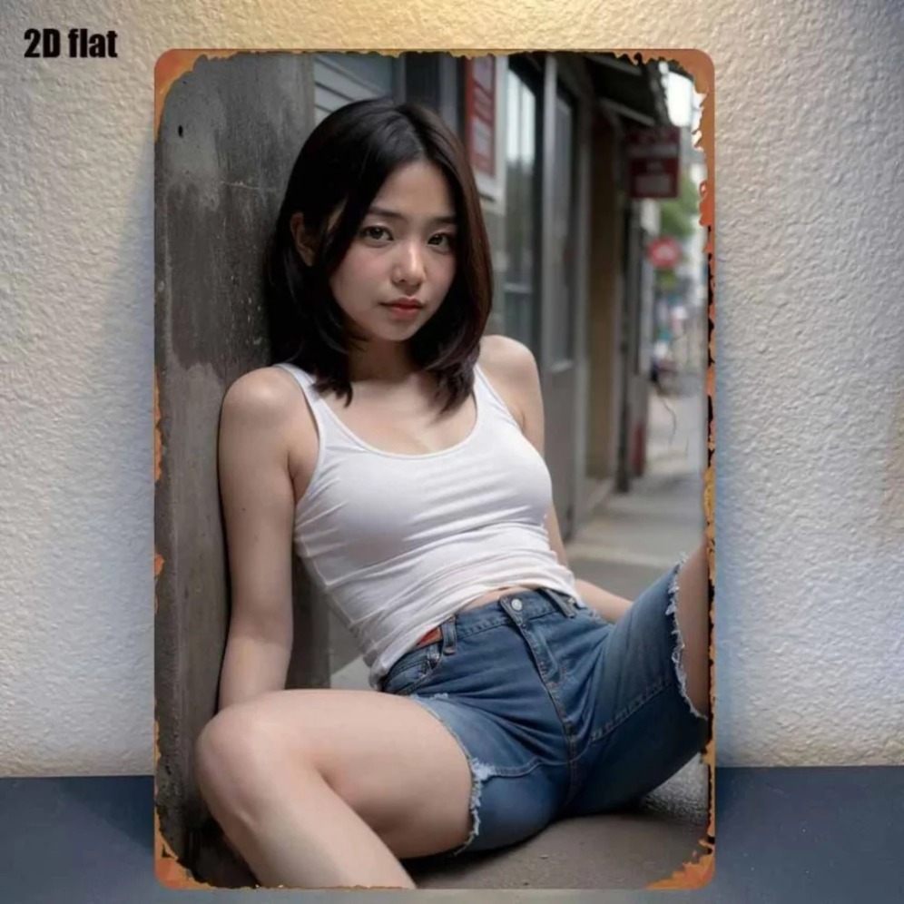 New Trendy HD Metal Wall Art - - Asian Street Fashion Girls review and price