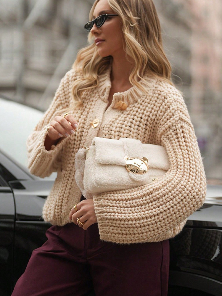 HH Women Elegant Beige Knitted - Street Fashion Winter 2026 review and price