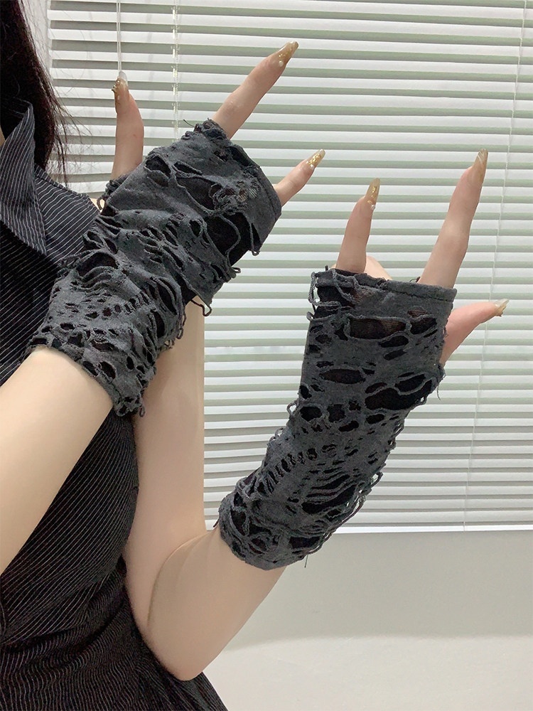 Yueqiu Girl Alt Fashion Ripped - Street Fashion Gloves review and price