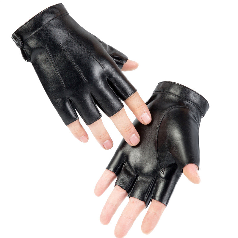 PU Leather Fingerless Gloves M - Street Fashion Gloves review and price