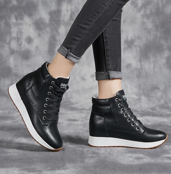 7CM Genuine Leather Women Ankl - Chunky Sneaker Platform review and price