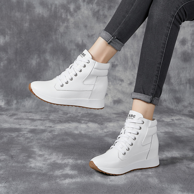 7CM Genuine Leather Women Ankl - Chunky Sneaker Platform review and price
