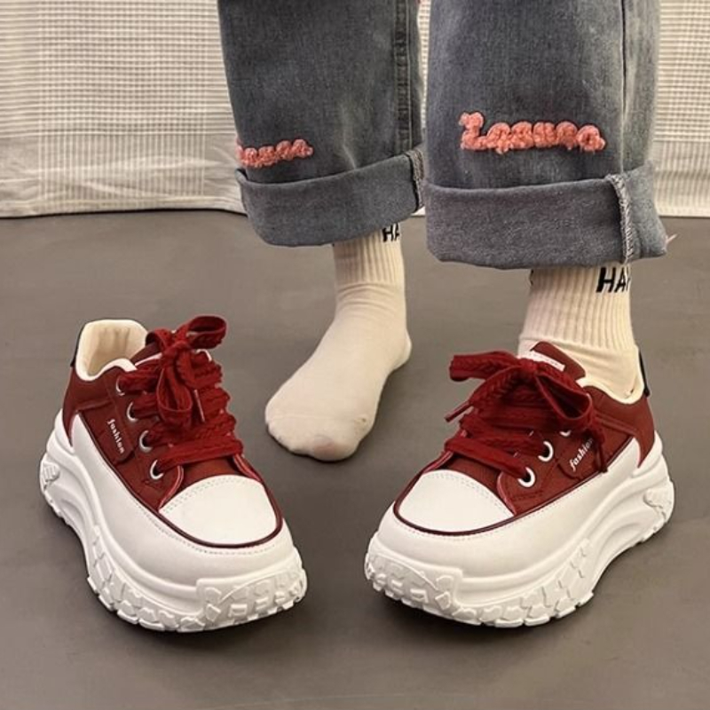 Spring Chunky White Sneakers f - Chunky Sneaker Platform review and price