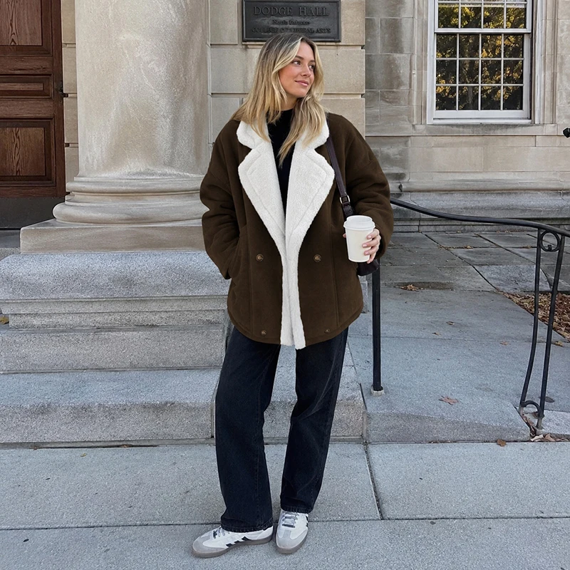 Fashion Women Thick Coat Turn- - Street Fashion Winter 2026 review and price