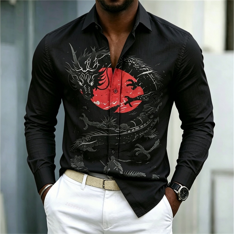 2026 New Men's Shirt White Bla - Street Fashion For Man review and price