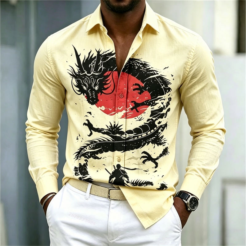 2026 New Men's Shirt White Bla - Street Fashion For Man review and price