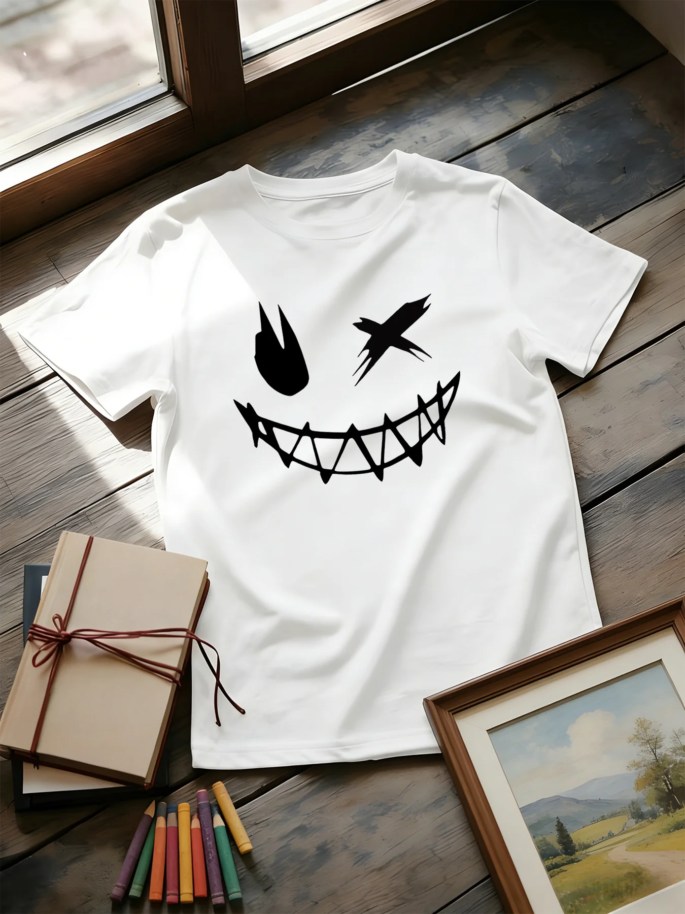 Dark Devil Smiling Face Fashio - Street Fashion Elements review and price
