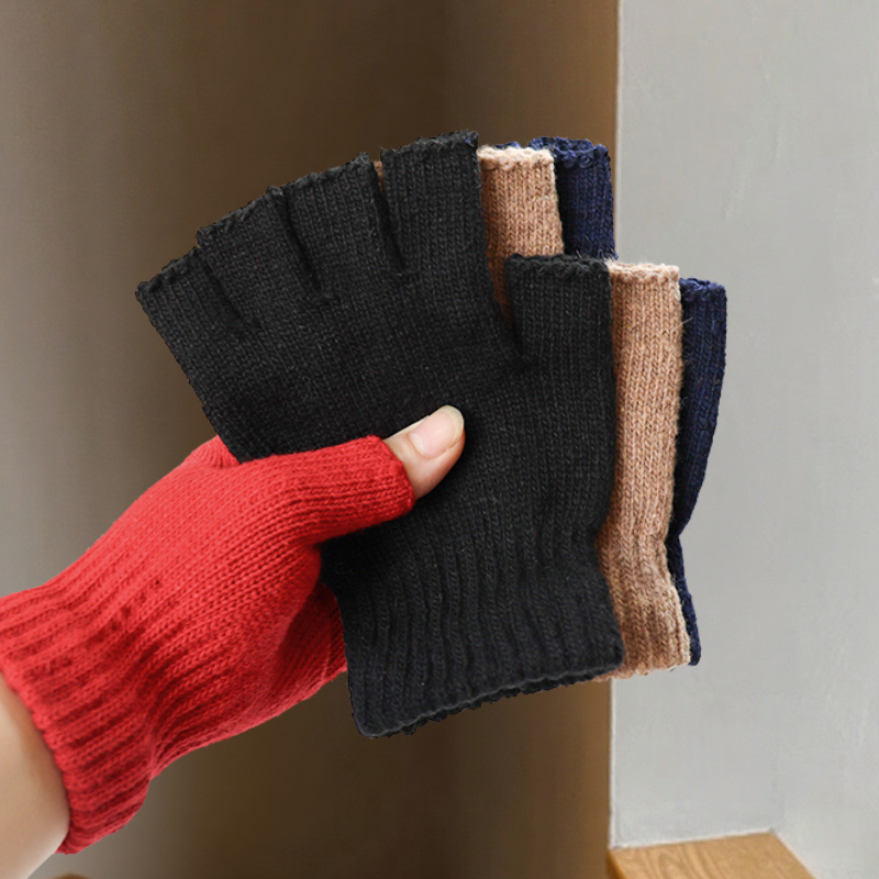 Wool Half-Finger Gloves for Wo - Street Fashion Gloves review and price