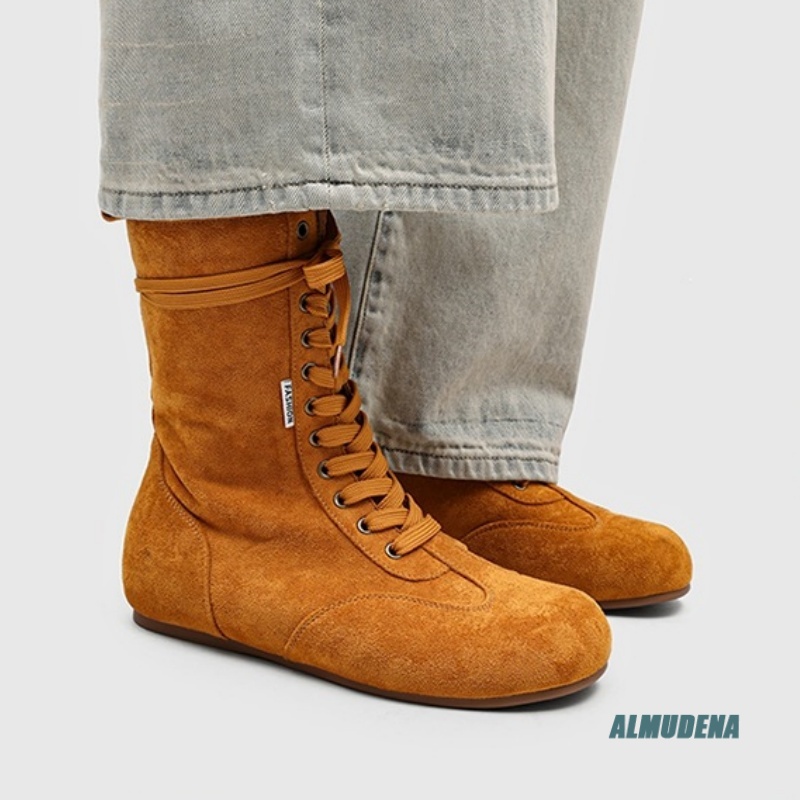 Men's Suede Mid-Calf Lace-Up B - Street Fashion Winter 2026 review and price