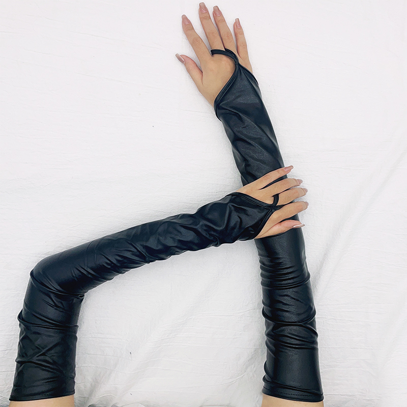 Lacquer Leather Hook Finger Lo - Street Fashion Gloves review and price