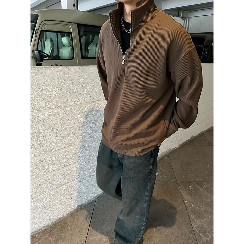 Zipper Turtleneck Twill Textur - Longline Tee Oversized review and price