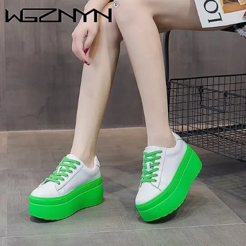 Luxury Autumn Genuine Leather  - Chunky Sneaker Platform review and price