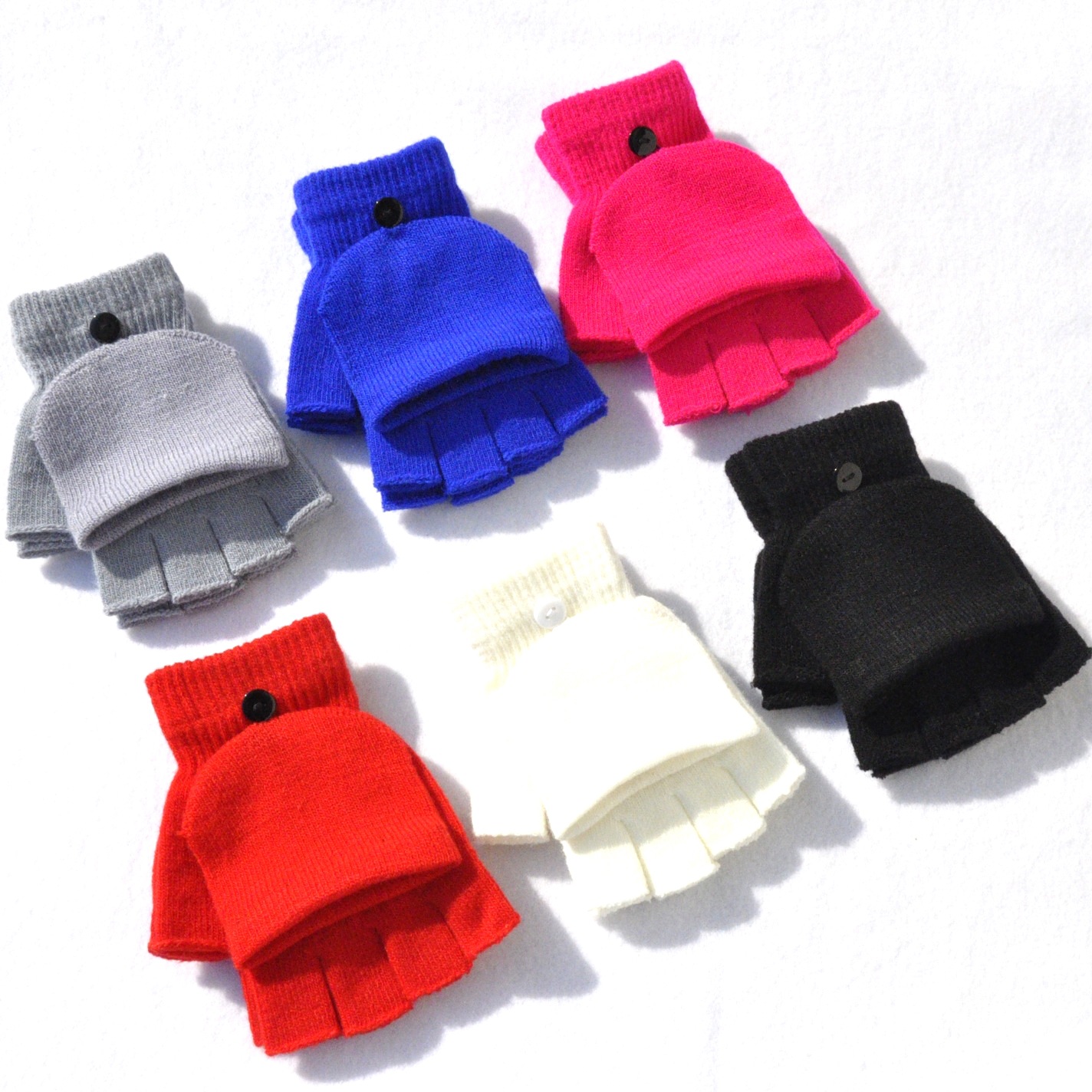 Knitted Flip Cover Half Finger - Street Fashion Gloves review and price