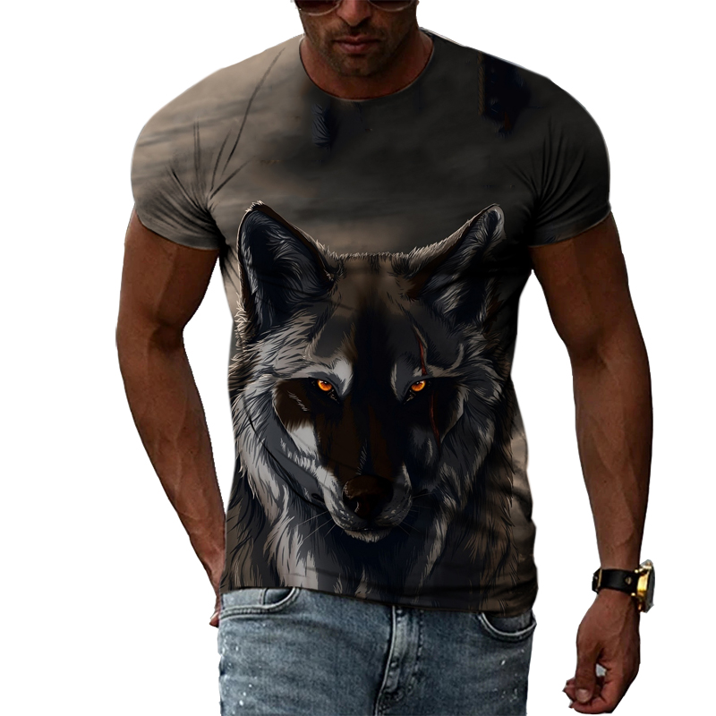 Casual Men's Animal Print T-sh - Street Fashion Elements review and price