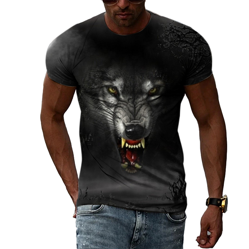 Casual Men's Animal Print T-sh - Street Fashion Elements review and price