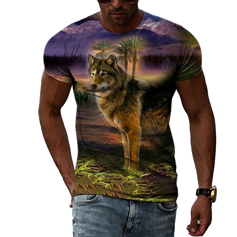 Casual Men's Animal Print T-sh - Street Fashion Elements review and price