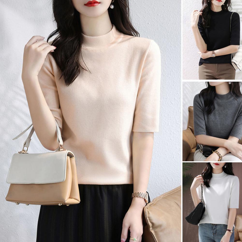 Summer Knitted Sweater Short S - Korean Street Fashion Female review and price