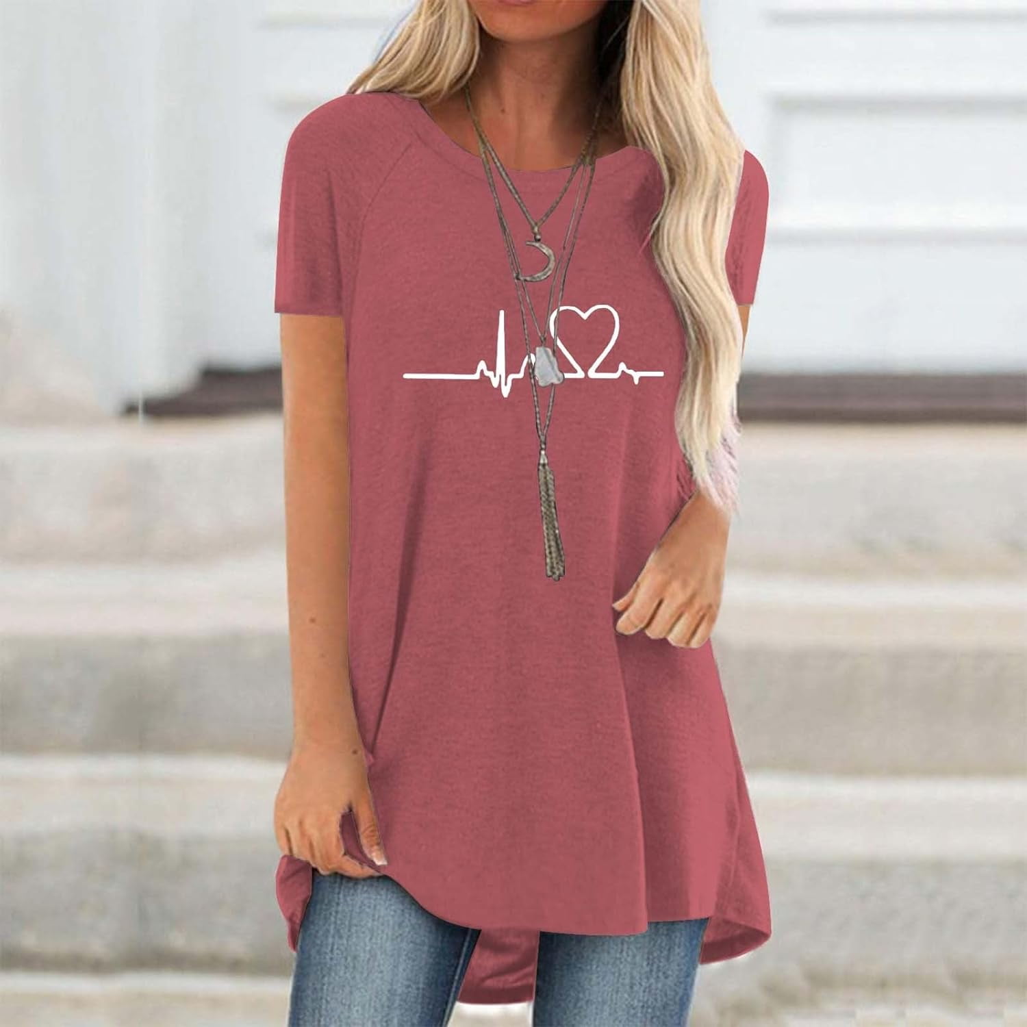 Line Love Graphics 3D Print T- - Longline Tee Oversized review and price