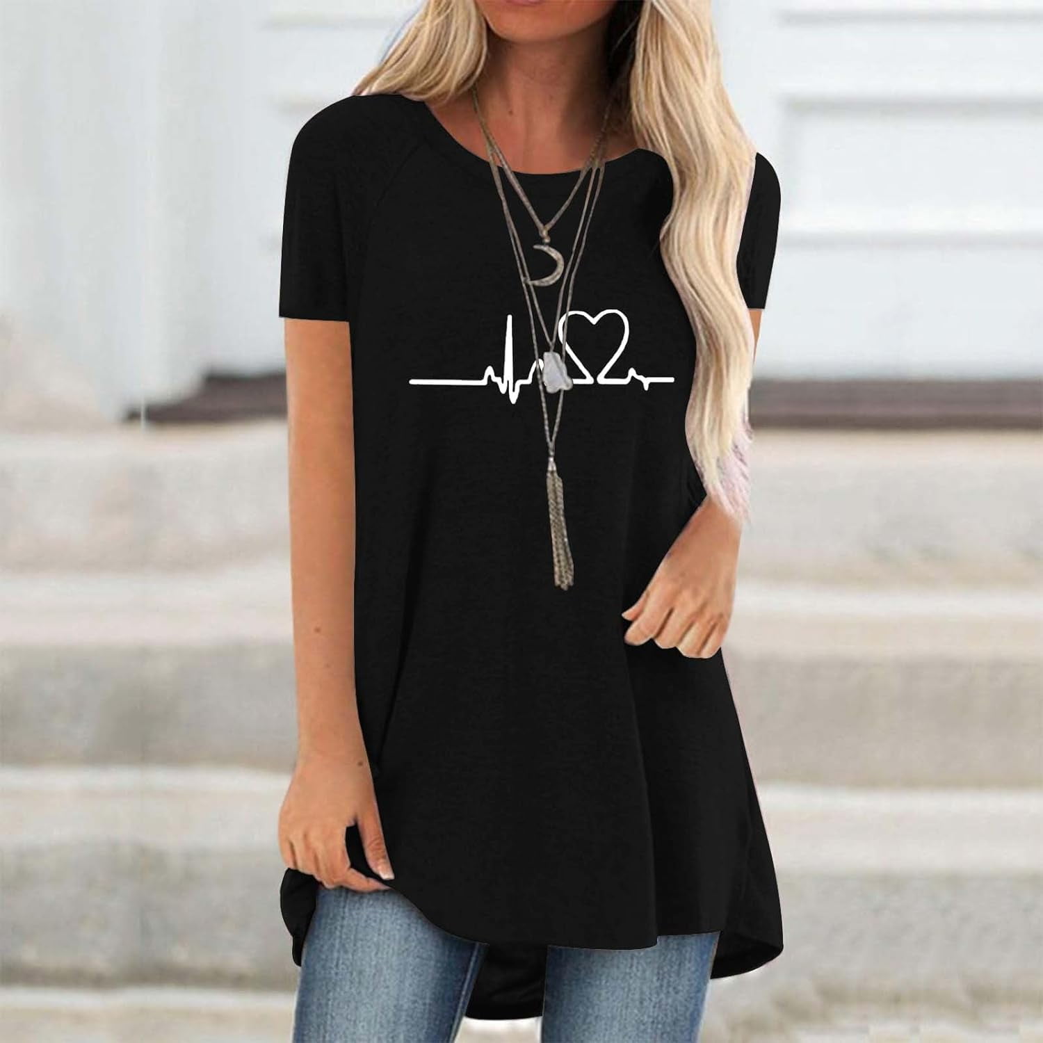 Line Love Graphics 3D Print T- - Longline Tee Oversized review and price