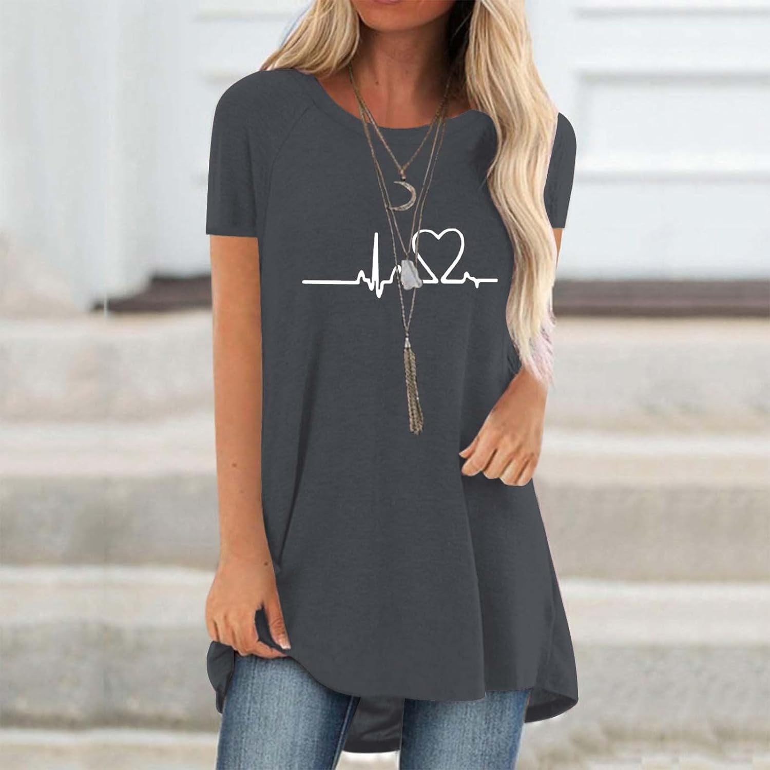 Line Love Graphics 3D Print T- - Longline Tee Oversized review and price