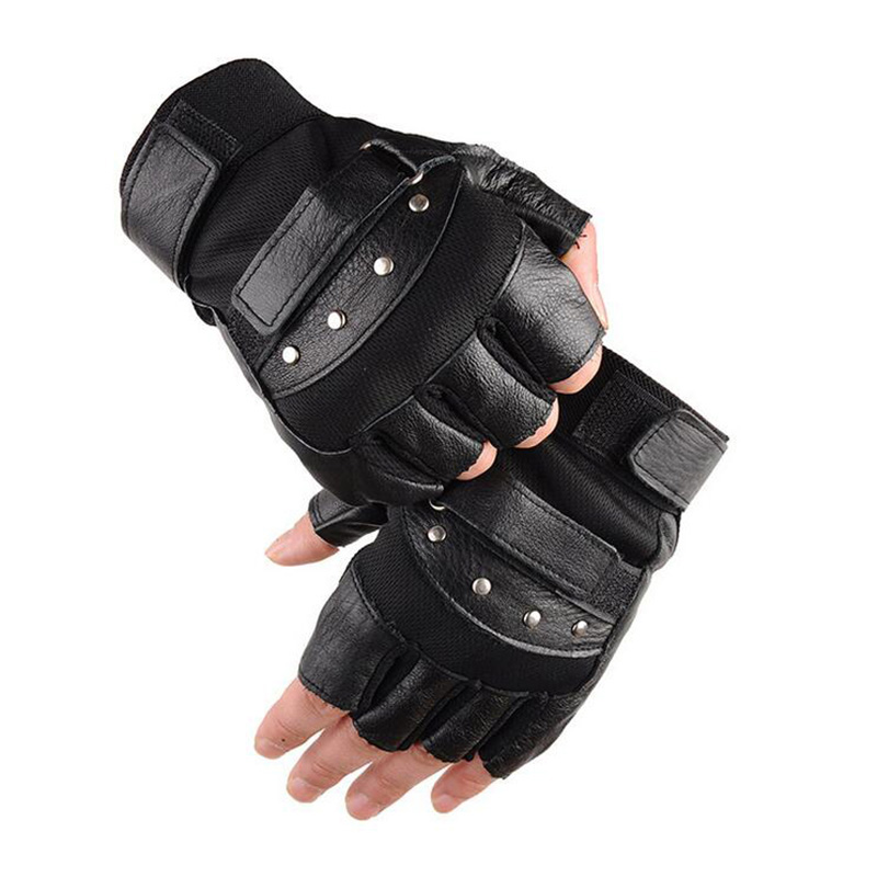 Men's Half Finger Leather Fitn - Street Fashion Gloves review and price