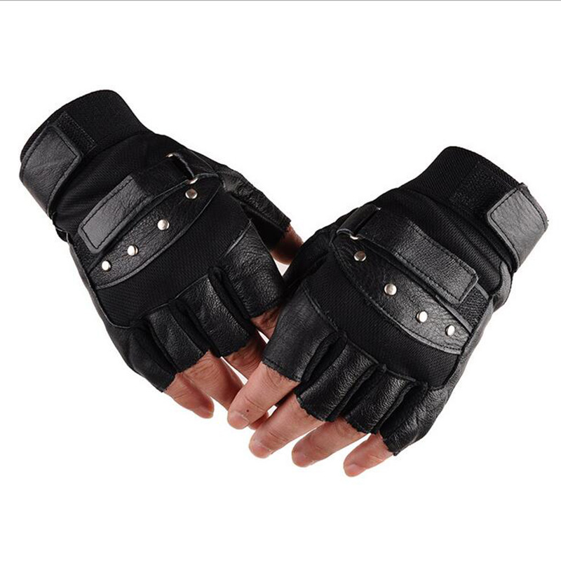 Men's Half Finger Leather Fitn - Street Fashion Gloves review and price