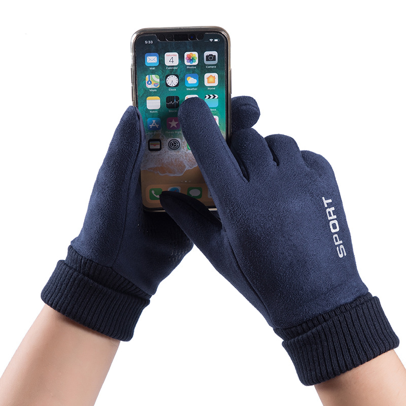 Men Winter Suede Leather Plush - Street Fashion Gloves review and price