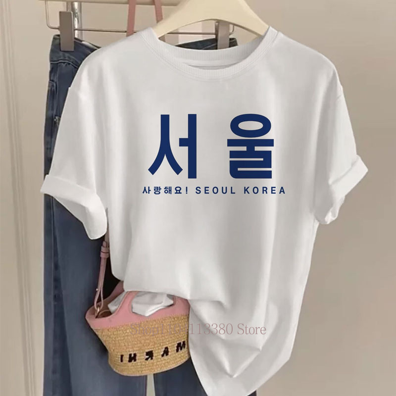 Seoul Korea Graphic Print T-sh - Street Fashion Seoul review and price
