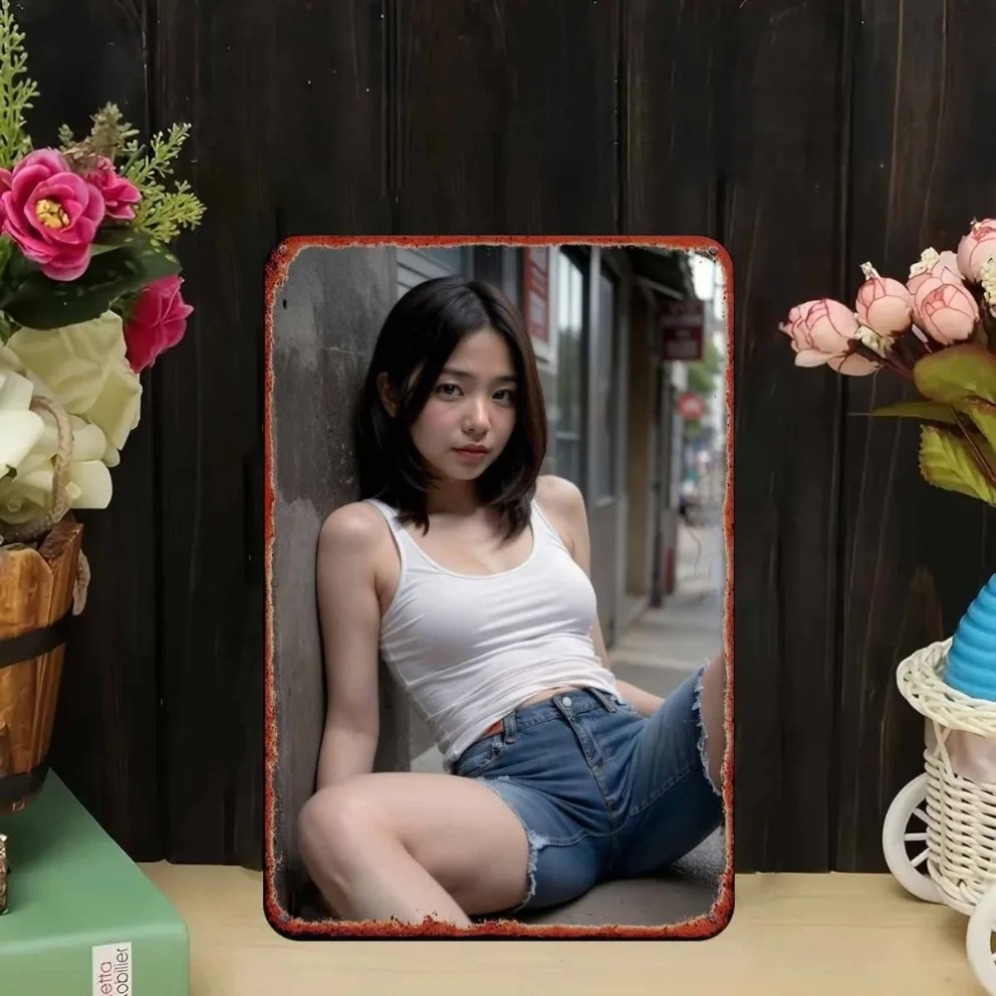 New Trendy HD Metal Wall Art - - Asian Street Fashion Girls review and price