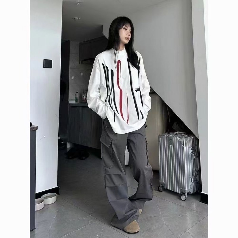 Women Oversized Crew Neck Abst - Longline Tee Oversized review and price