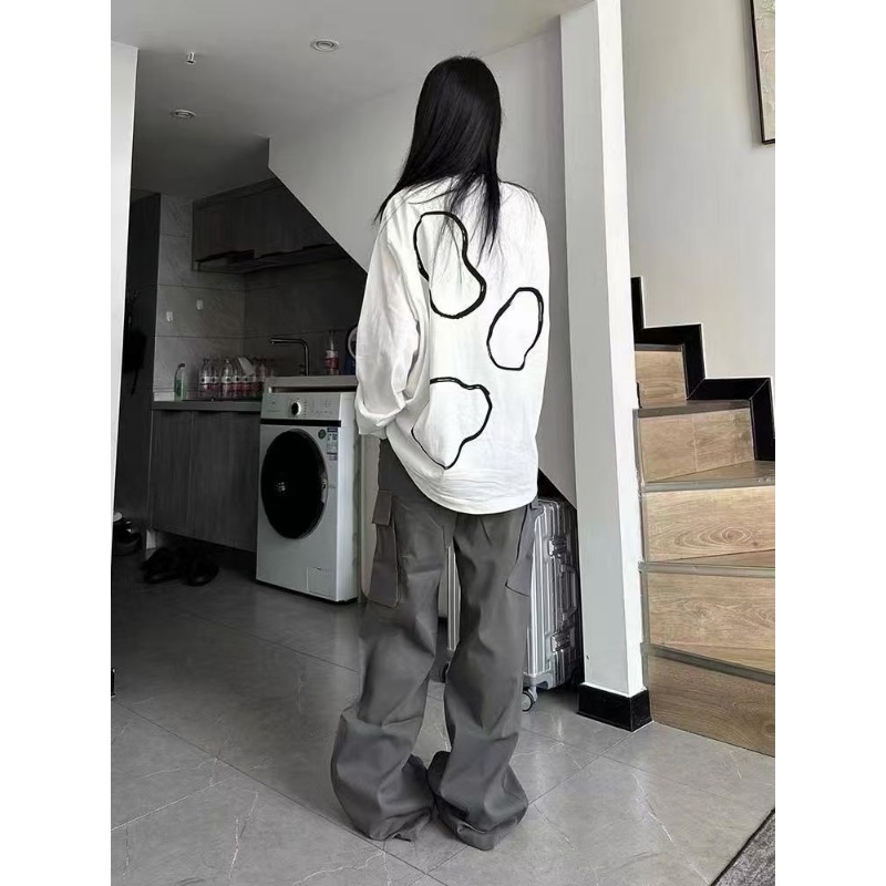Women Oversized Crew Neck Abst - Longline Tee Oversized review and price