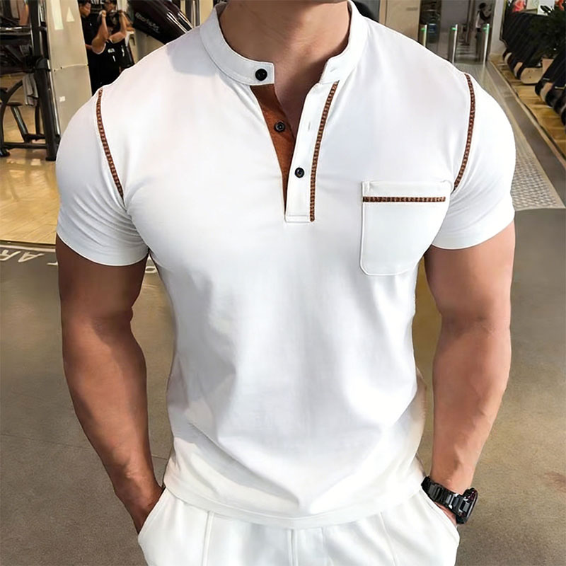 New Summer Men's Henry Collar  - Street Fashion For Man review and price