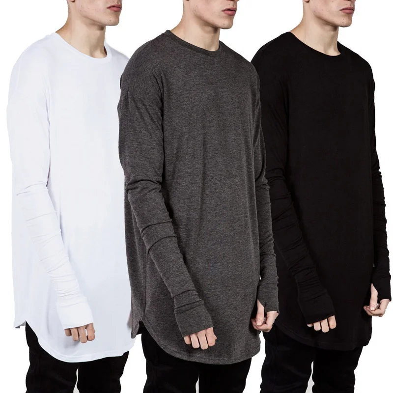 Men Longline Thumb Hole Long S - Longline Tee Oversized review and price